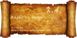 Kajári Andor névjegykártya