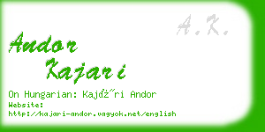 andor kajari business card